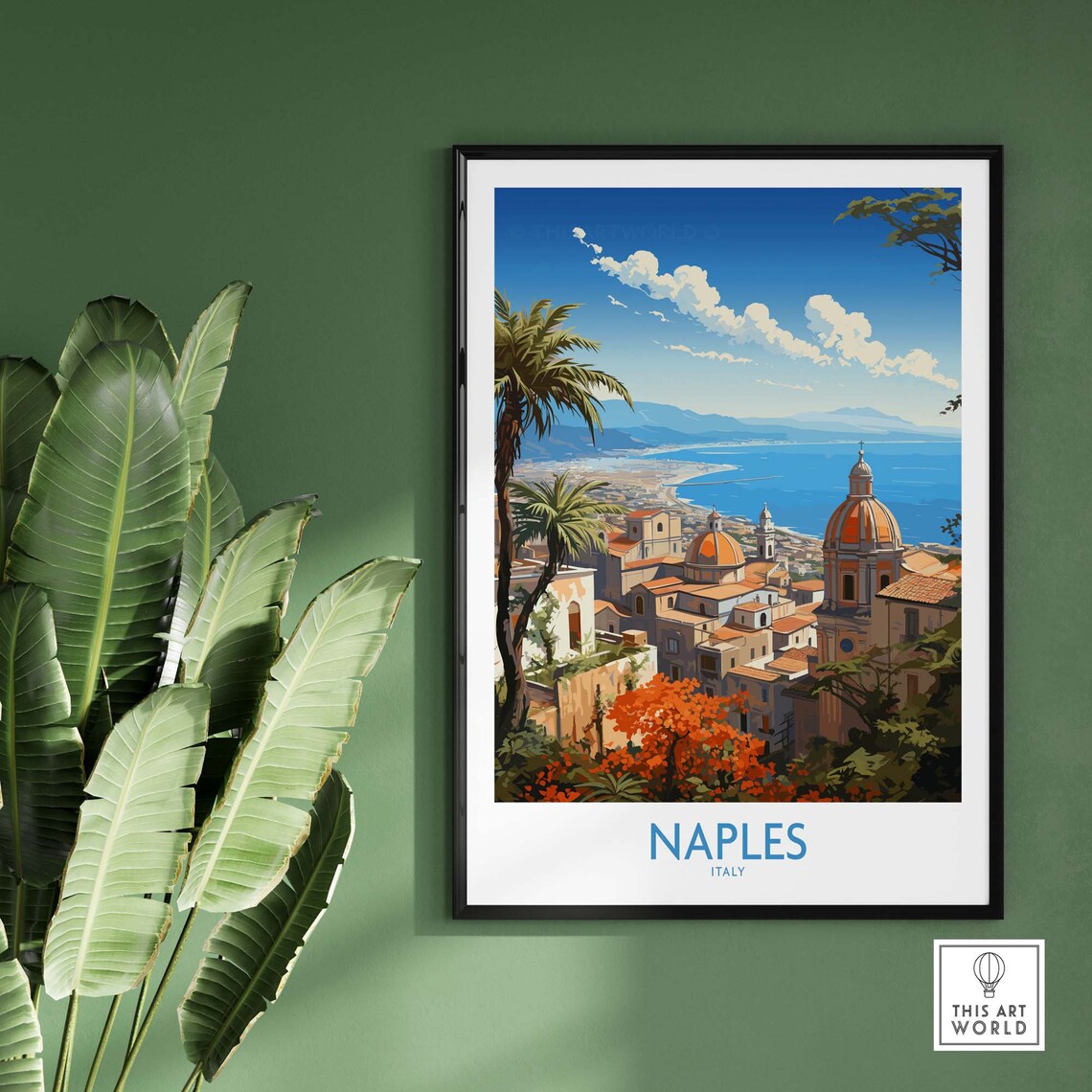 Naples Italy Travel Poster, Home Decor Wall Art Print - Image 2