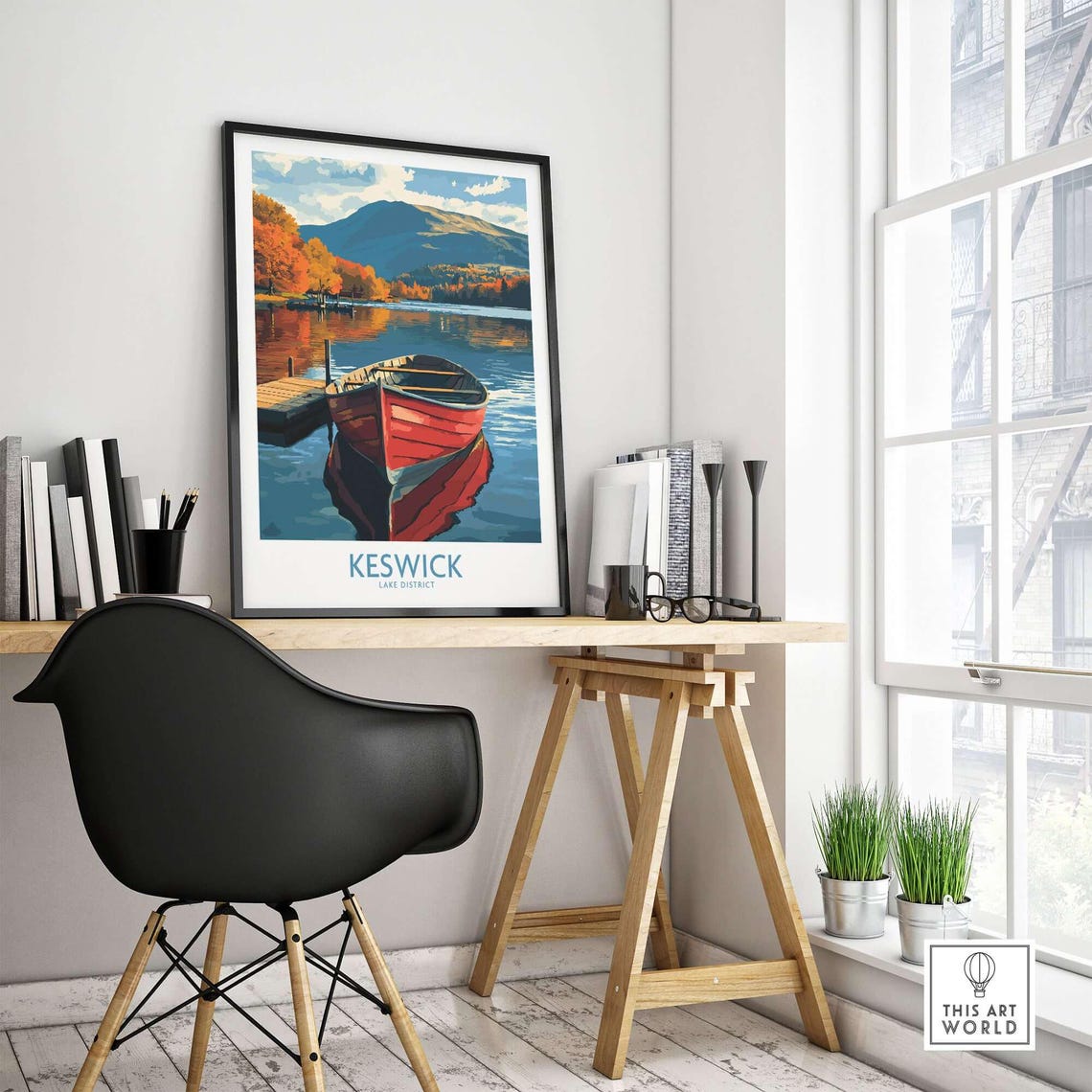 Keswick Lake District Travel Poster, Home Decor - Image 4
