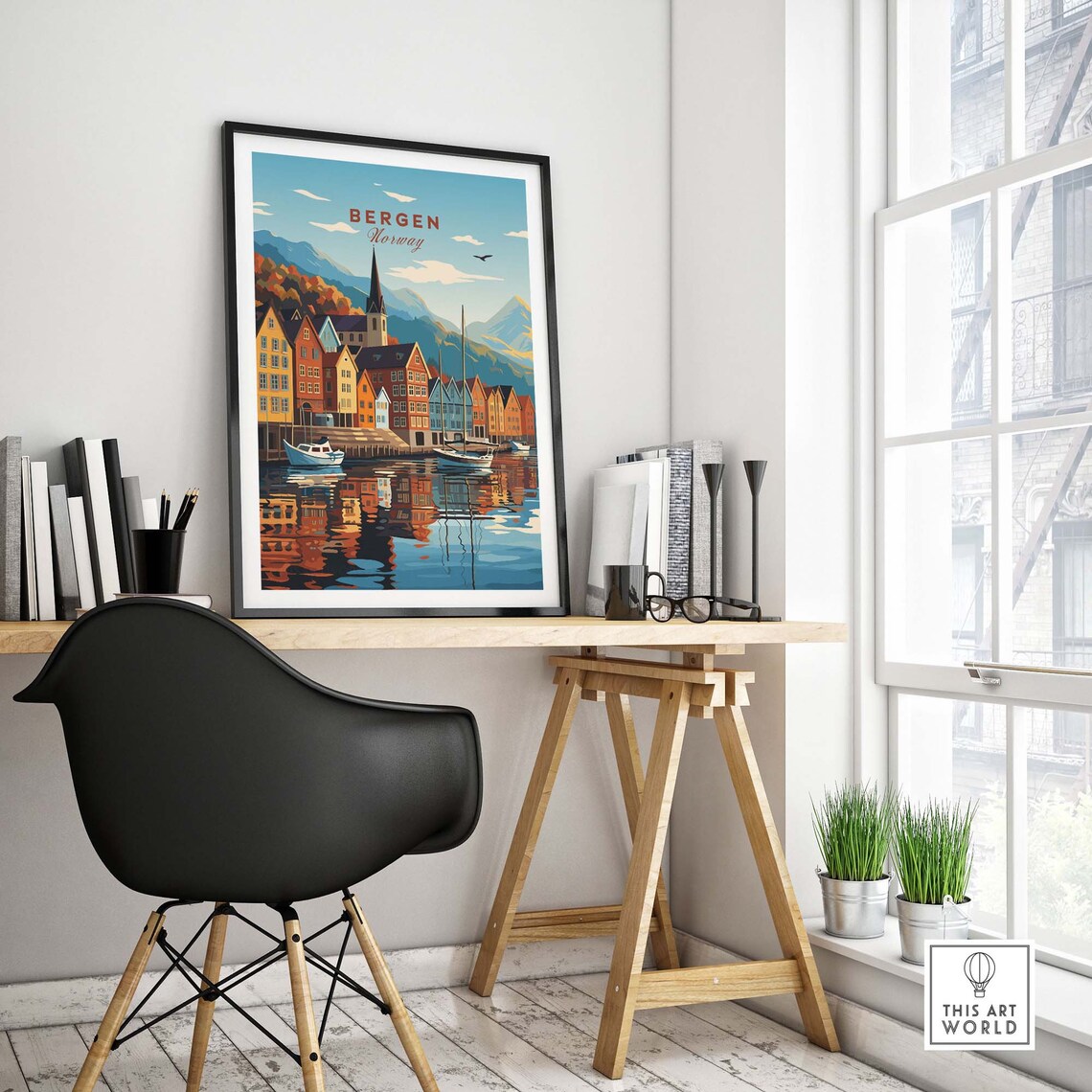 Bergen Norway Vintage Travel Poster Art Print - Image 4