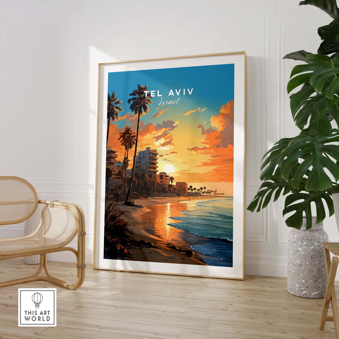 Tel Aviv Travel Poster, Home Decor Illustration - Image 3