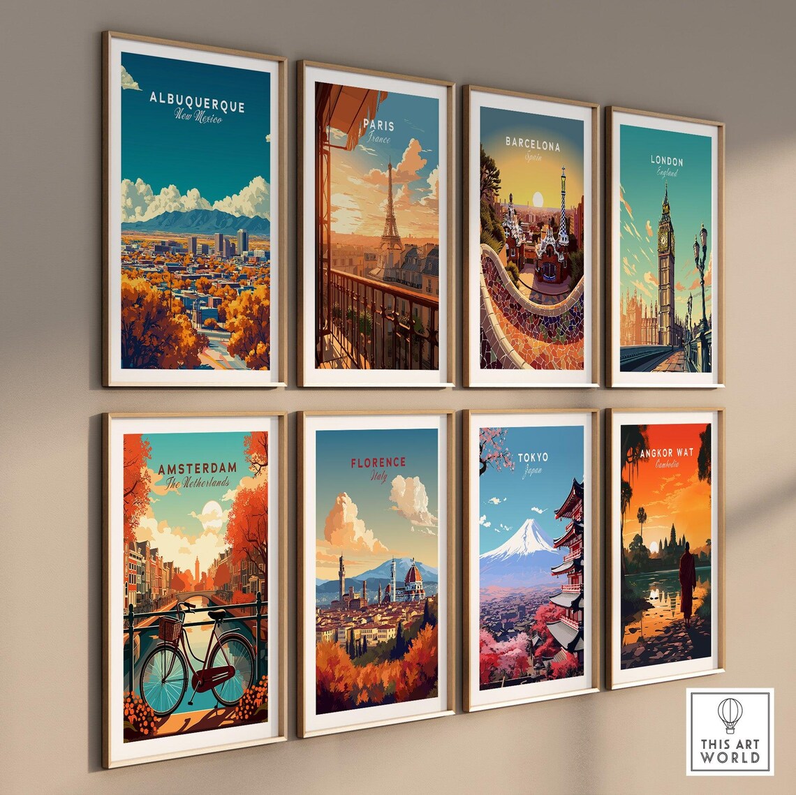 Albuquerque New Mexico Skyline Sandia Mountains Travel Poster - Image 3