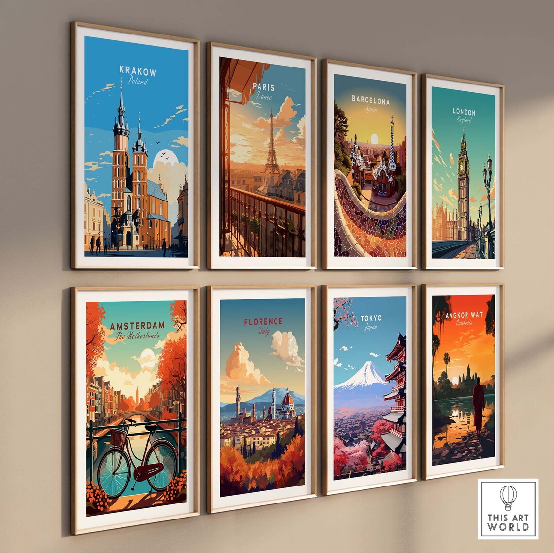 Krakow Poland Saint Marys Basilica Towers Old Town Square Poster - Image 3