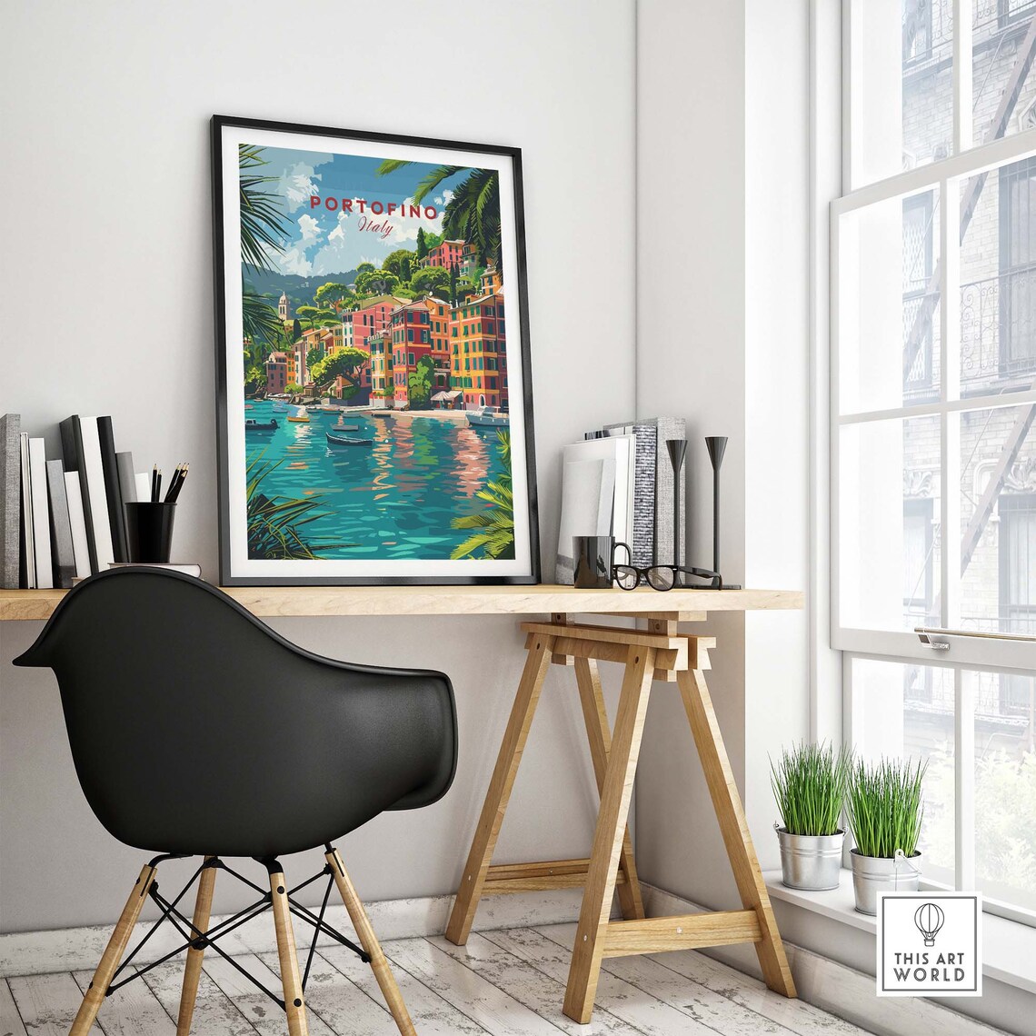 Portofino Italy Travel Poster, Italian Riviera - Image 4