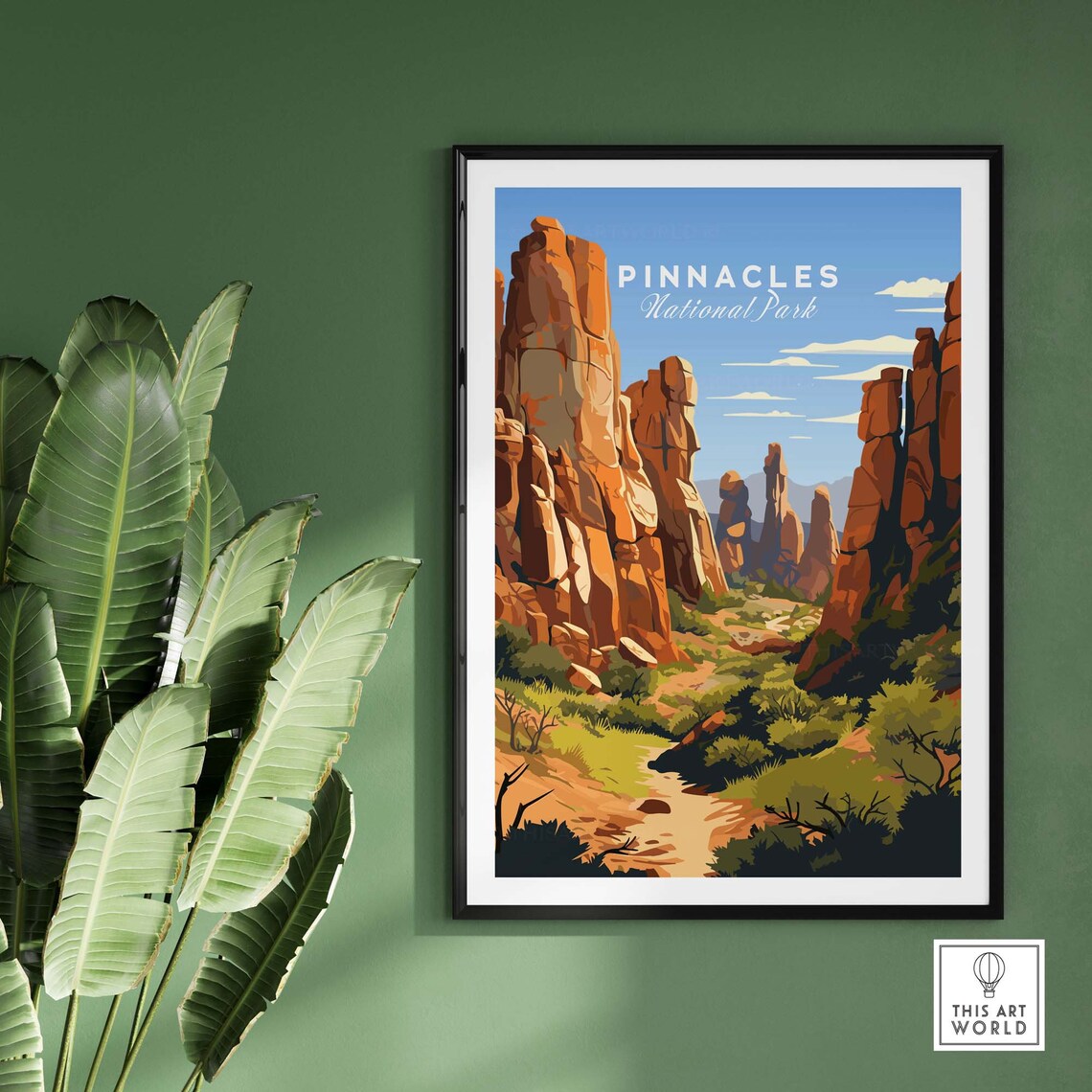 Pinnacles National Park Rock Spires Trail Hiking View Poster - Image 2