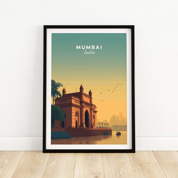 Mumbai India Gateway of India Iconic Sunset City Landmark Poster