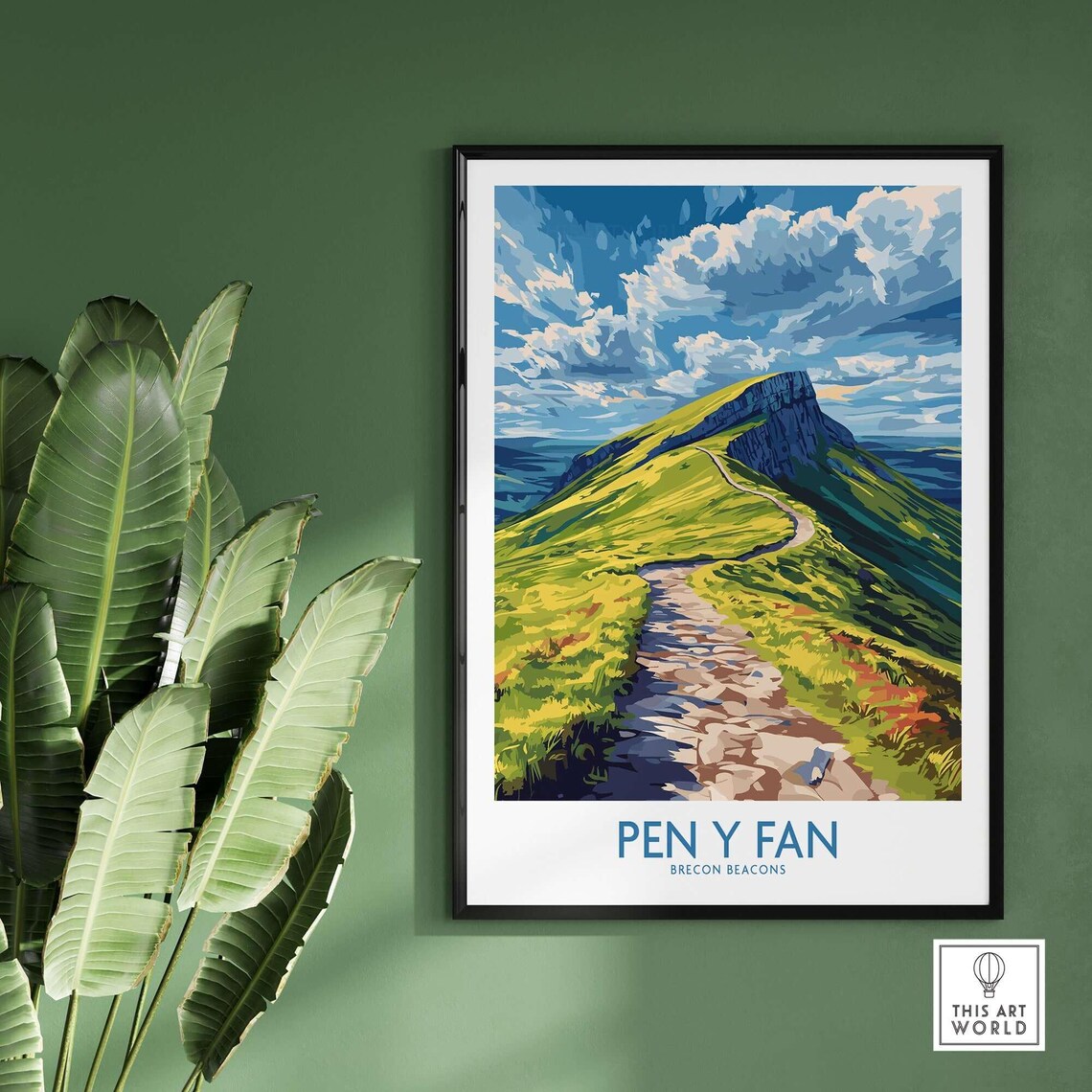 Pen Y Fan Poster, Brecon Beacons Mountain Illustration - Image 2