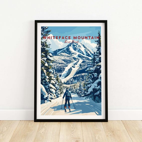 Whiteface Ski Resort Travel Poster, New York