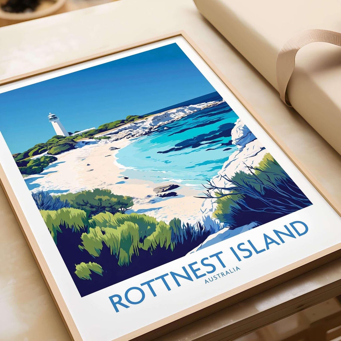 Rottnest Island Travel Poster, Australia Art Print