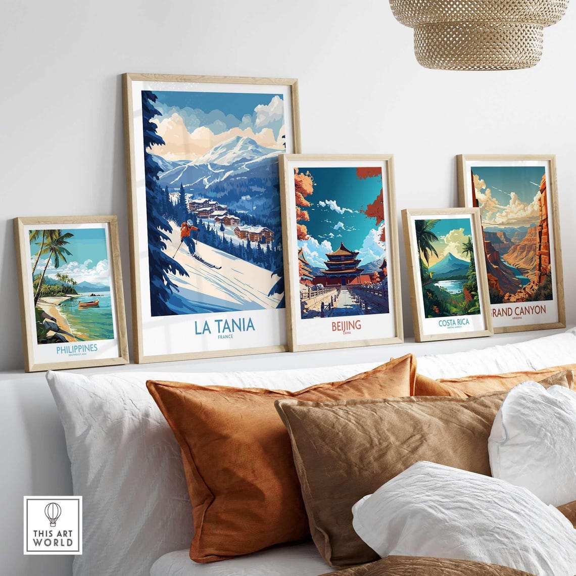 La Tania Ski Resort Travel Poster, Winter Sports - Image 3