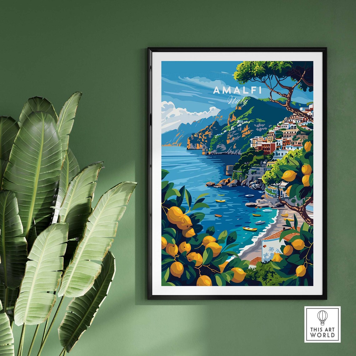 Amalfi Italy Lemon Trees Coastal View Vintage Travel Wall Poster - Image 2