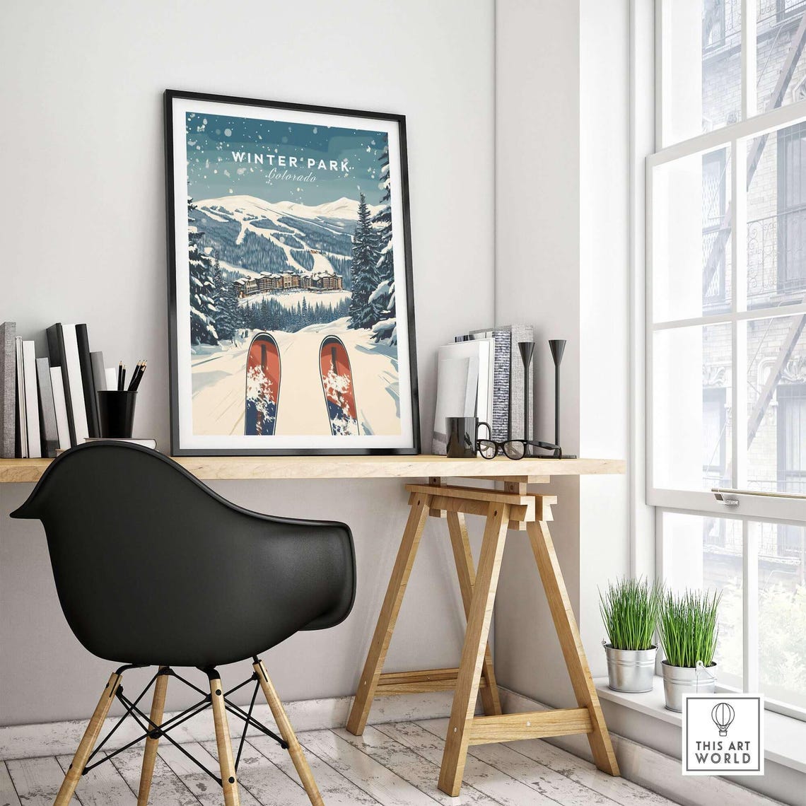 Winter Park Colorado Ski Lodge Art Print - Image 4