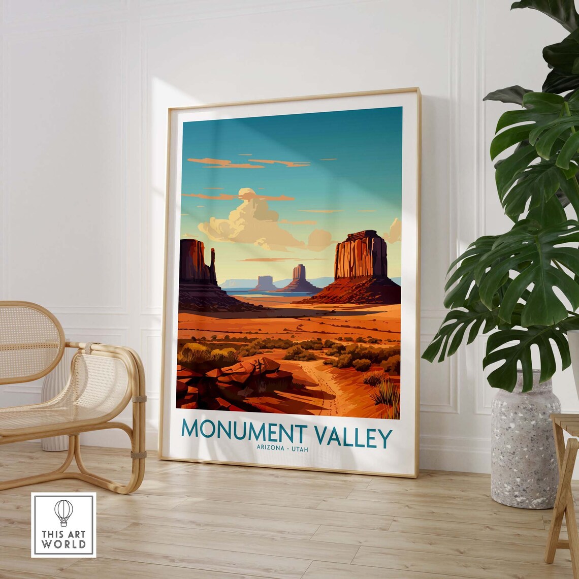Monument Valley Arizona Utah Sandstone Buttes Desert Road Poster - Image 3