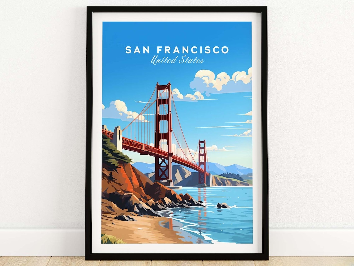 San Francisco Travel Poster, Personalized Art Print