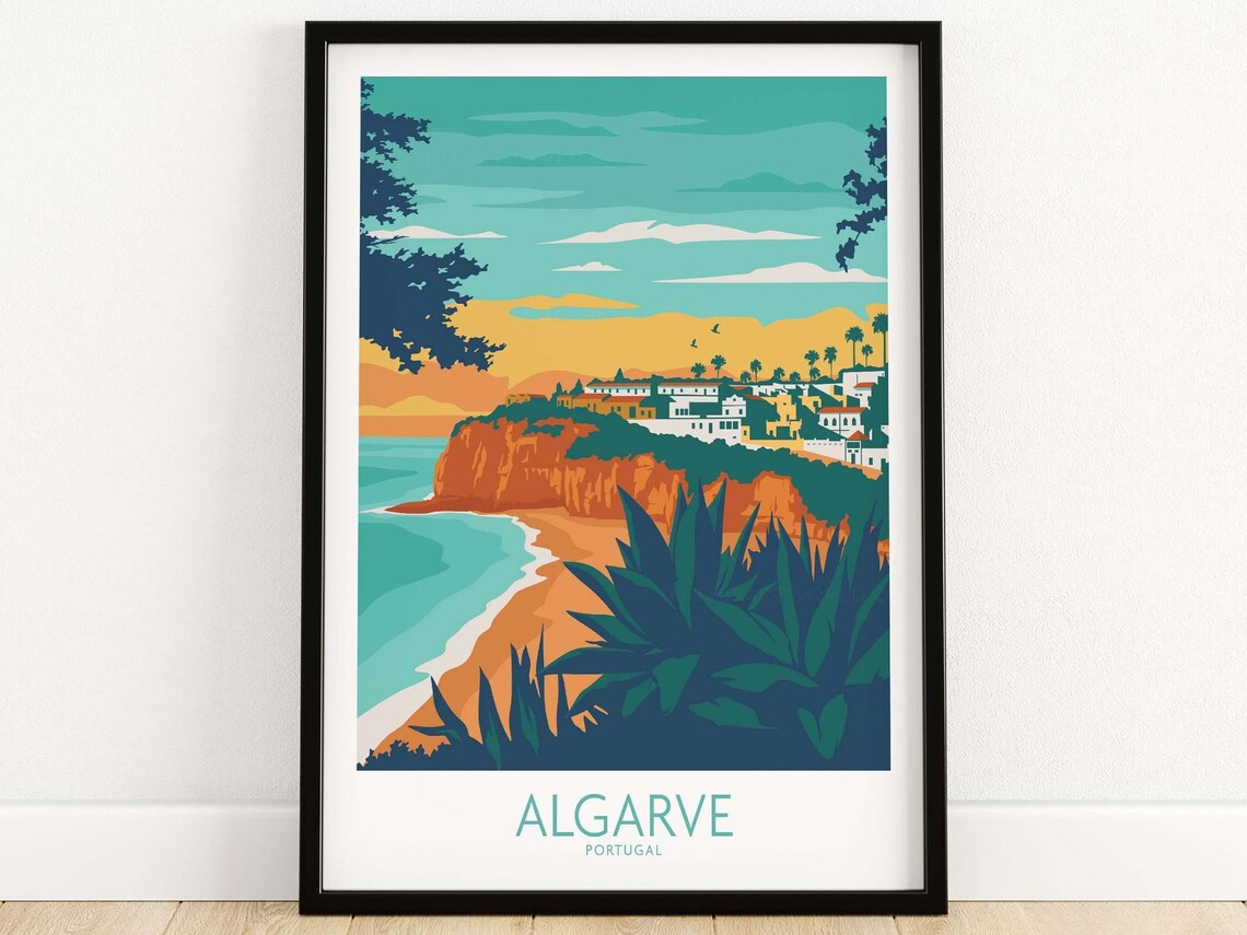 Algarve, Portugal Travel Poster Art Print