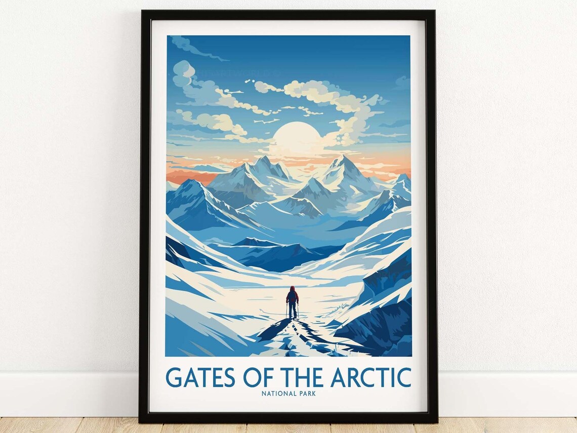 Gates Of The Arctic National Park Snowy Mountain Skier Poster