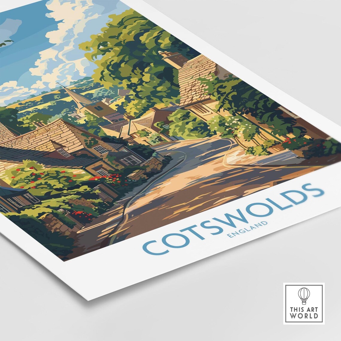 Cotswolds Wall Hanging Art Print - Image 4