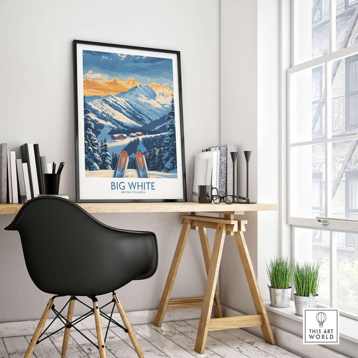 Big White Ski Resort, Winter Sports Art Print - Image 4