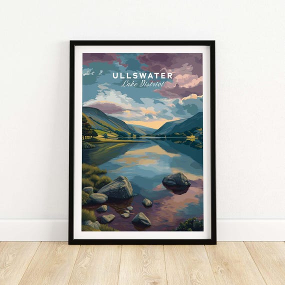 Ullswater Print With Sunset Reflection Lake District Wall Art Cumbria Lakeside Decor Scenic Landscape Nature Photography Gift