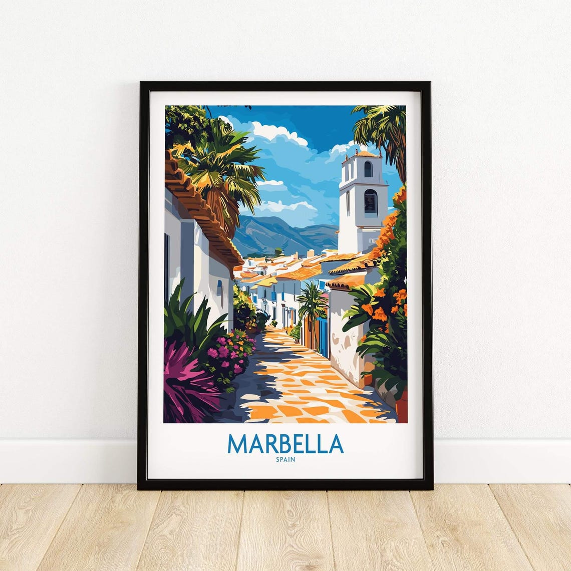 Marbella Print Wall Art Poster Decor Illustration Gift Spain Artwork