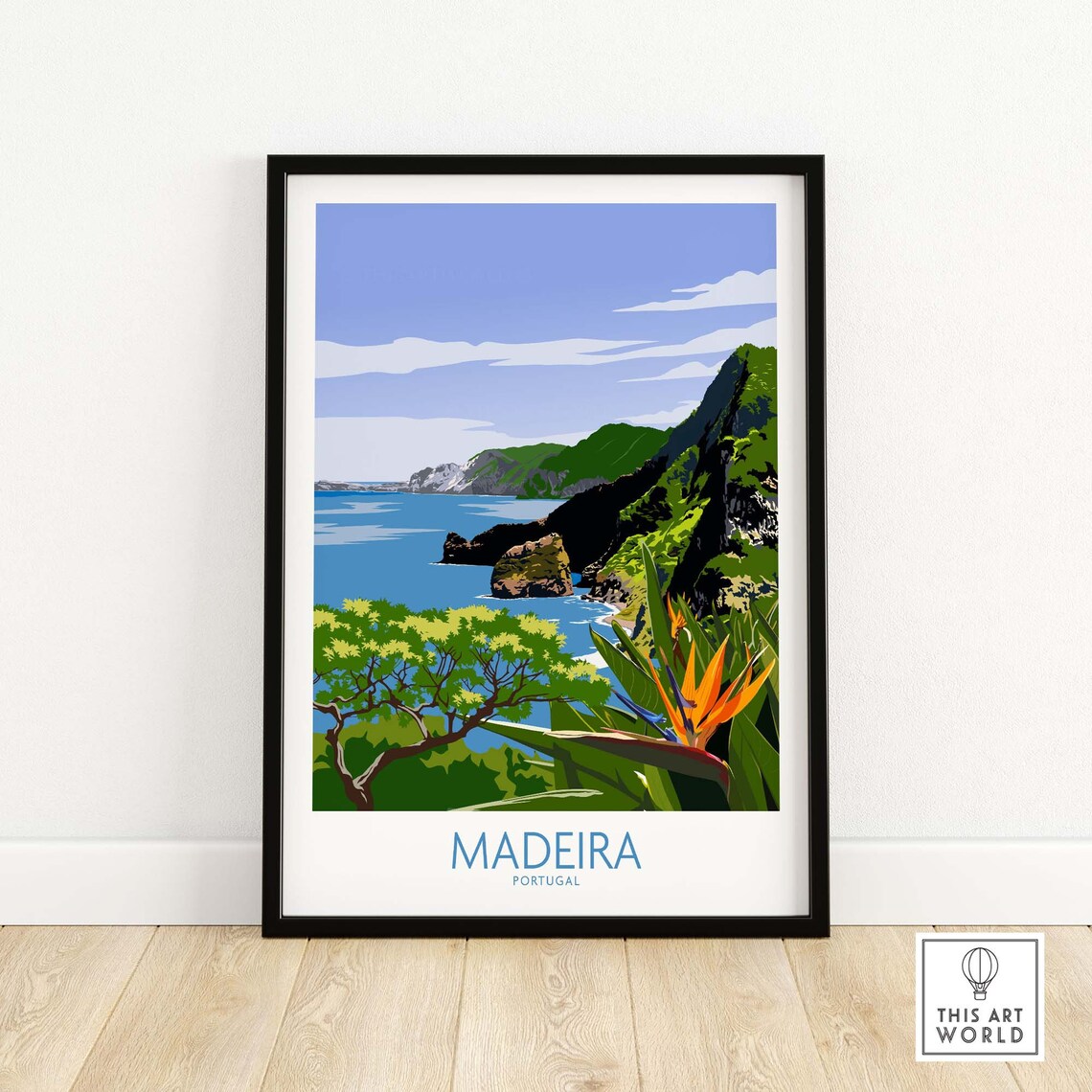 Madeira Portugal Travel Poster, Europe Art Print