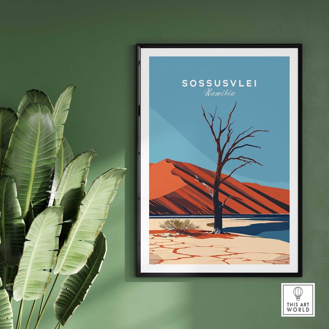 Sossusvlei Namibia Red Dunes Dead Camelthorn Tree Desert Travel Poster - Image 2