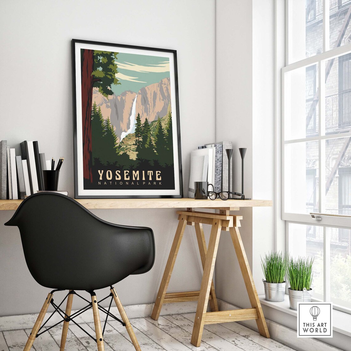 Yosemite Vintage Travel Poster, California Sierra Nevada - Image 4
