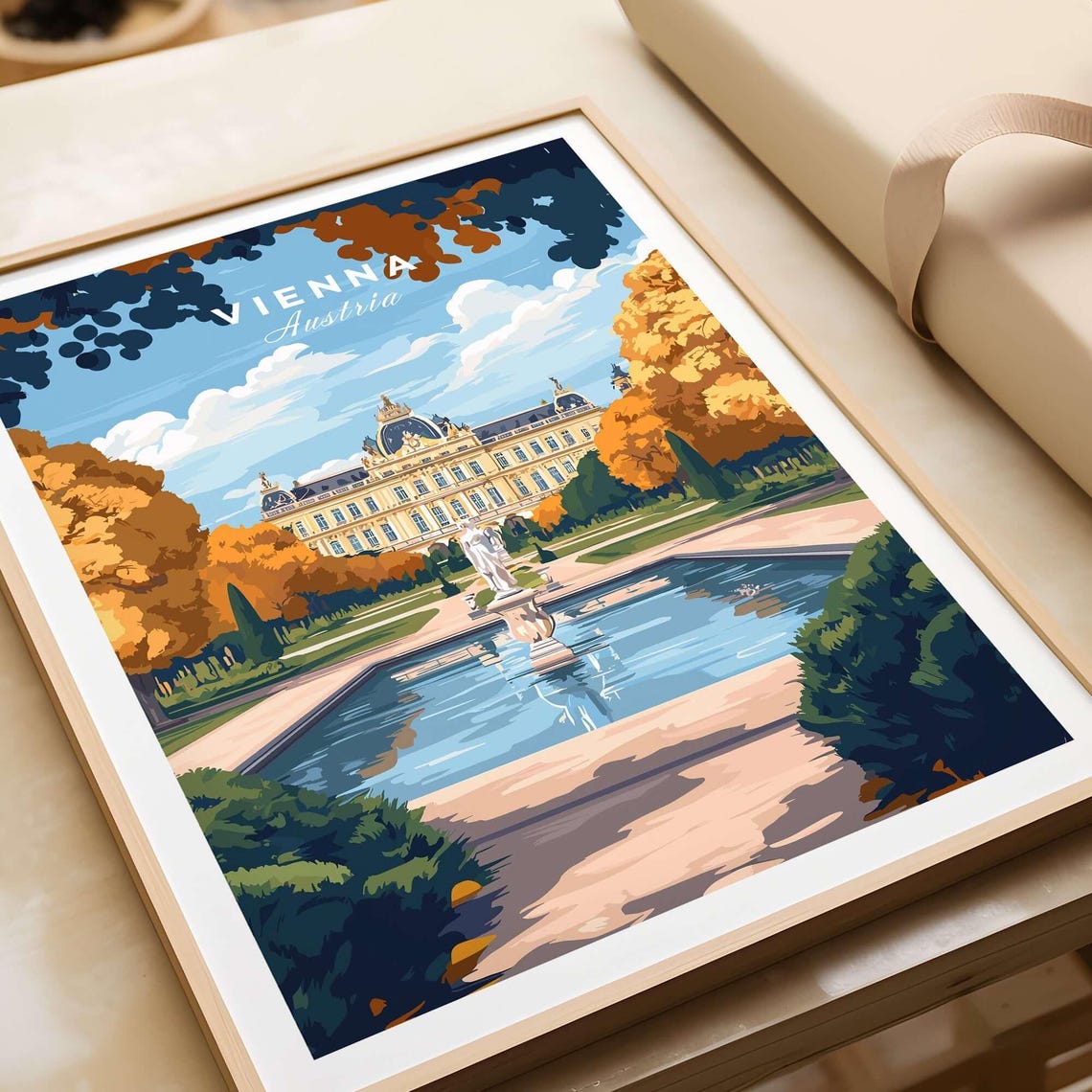 Vienna Austria Palace Gardens Autumn Colors Retro Travel Poster - Image 4