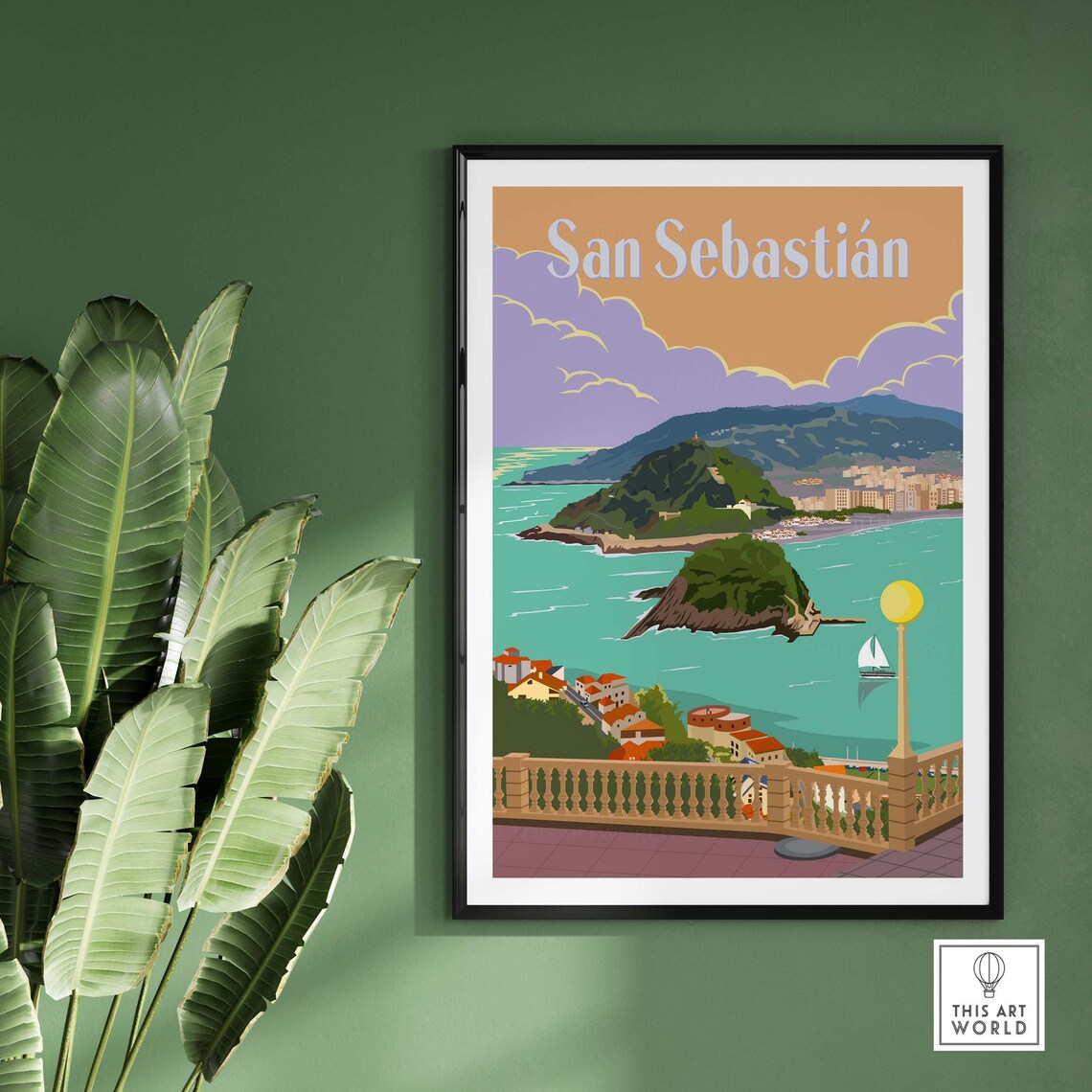 San Sebastian Travel Poster, Donostia Spain Art Print - Image 2
