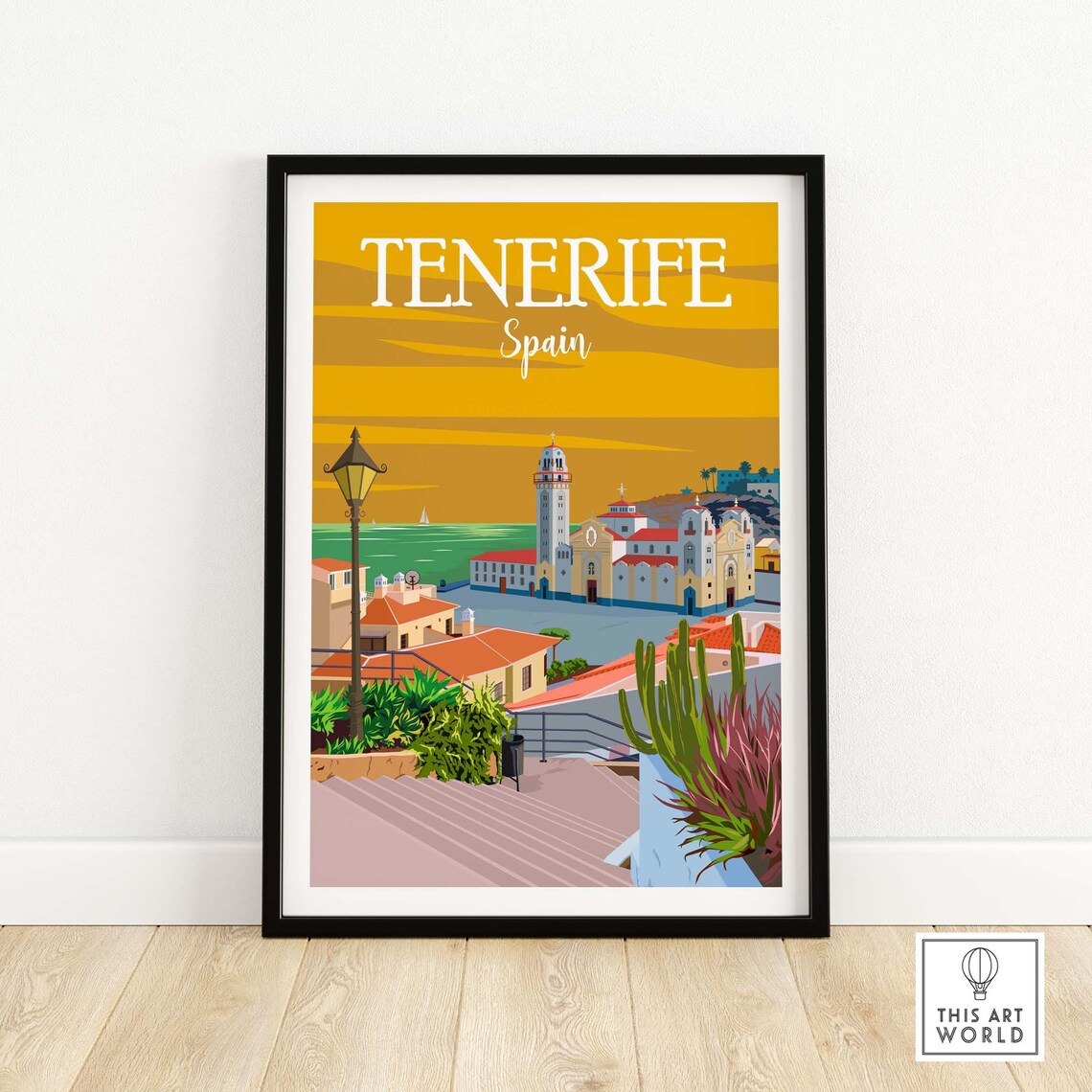 Tenerife Vintage Travel Poster, Canary Island Art Print