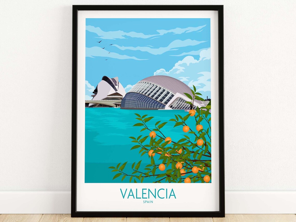 Valencia Travel Poster, Home Decor Art Print