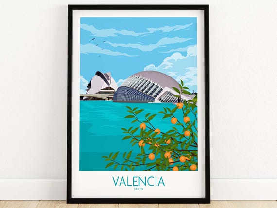 Valencia Travel Poster, Home Decor Art Print