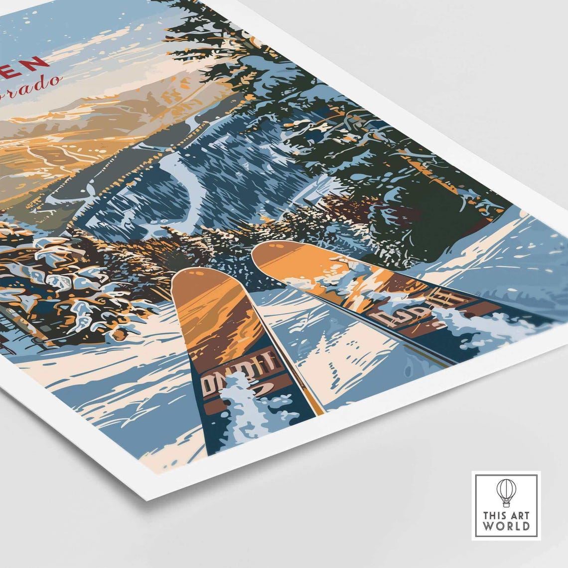 Aspen Ski Resort, Colorado Winter Sports Poster - Image 5