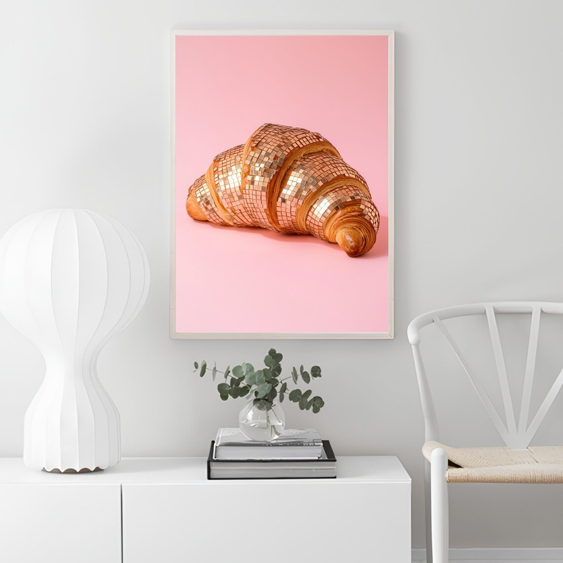 Pink Croissant Print, Eclectic Maximalist Poster - Image 2
