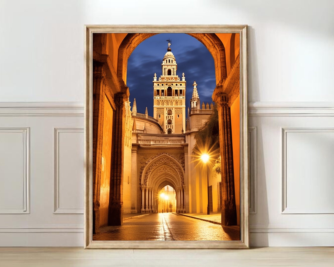 Seville Print Seville Poster Spain Print Andalusia Poster Seville Travel Poster Plaza Espana Print Seville Gift Spain