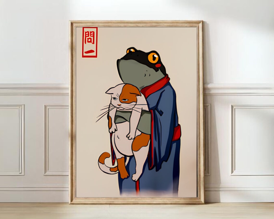 Matsumoto Hoji Frog, Vintage Japanese Art Print