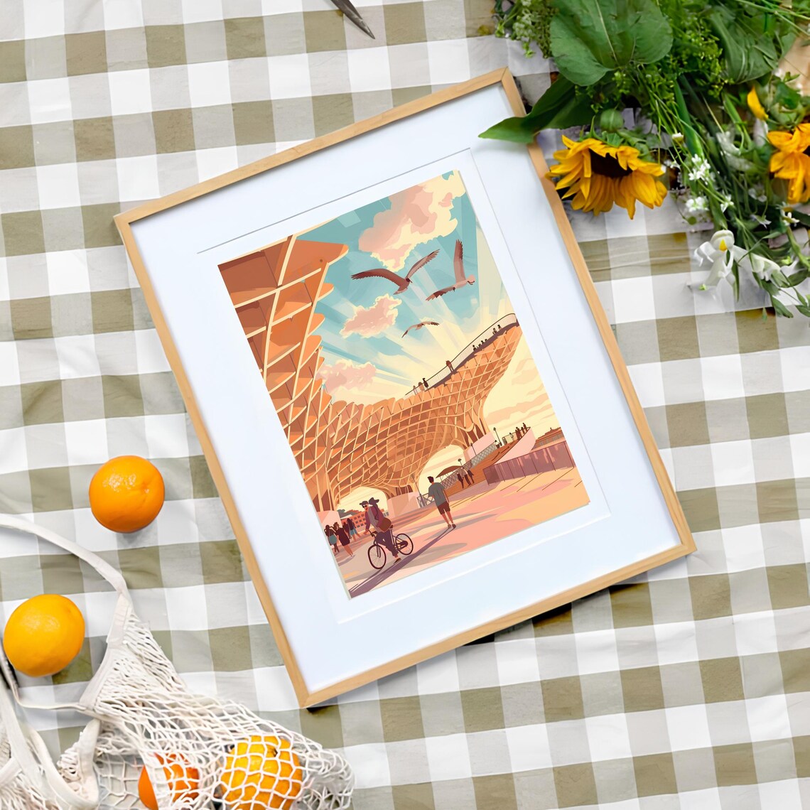 Seville Las Setas Metropol Parasol Sunset Spain Travel Poster - Image 3