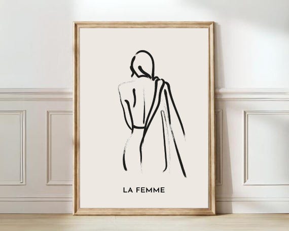 Woman Print Modern Gallery Abstract Print Woman Line Art Print Minimalist Print Femme Poster Luxury Print Beige Print Neutral Poster