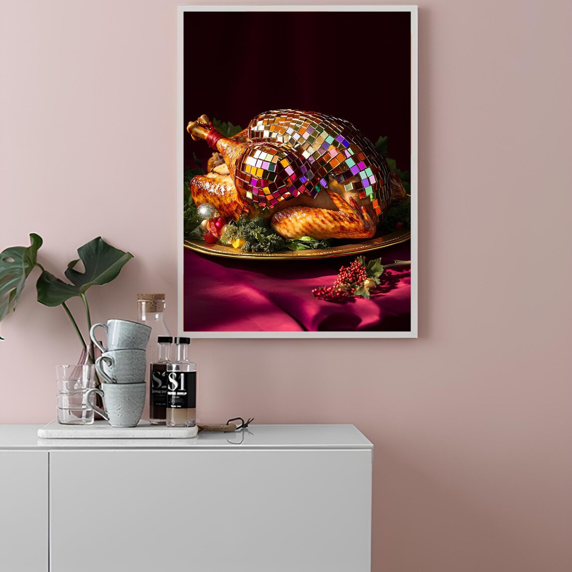 Disco Turkey Print, Funny Thanksgiving Kitchen Art - Image 2