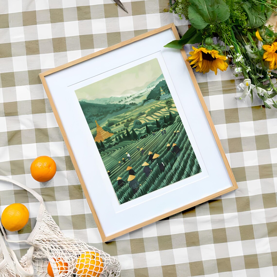 Vietnam Rice Terrace Travel Poster, Nursery Decor - Image 3