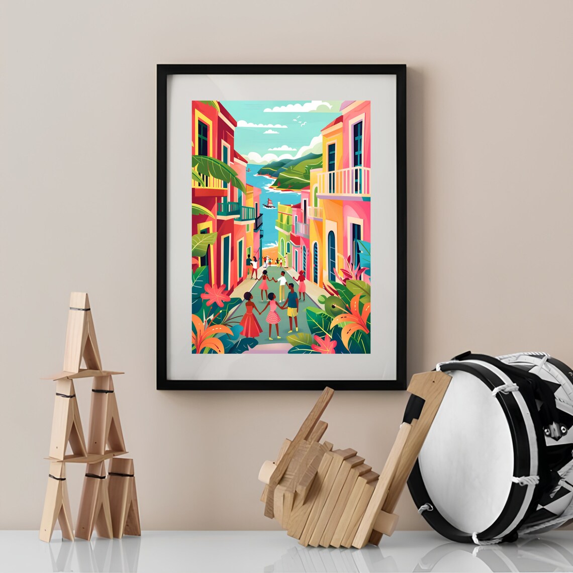 Puerto Rico Floral Travel Poster, San Juan Print - Image 3
