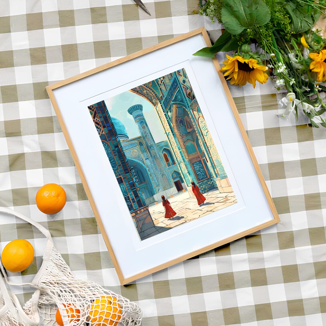 Samarkand Illustration Travel Poster, Uzbekistan - Image 3
