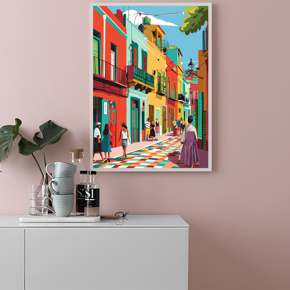 Colorful La Boca Street Buenos Aires Argentina Travel Poster - Image 2