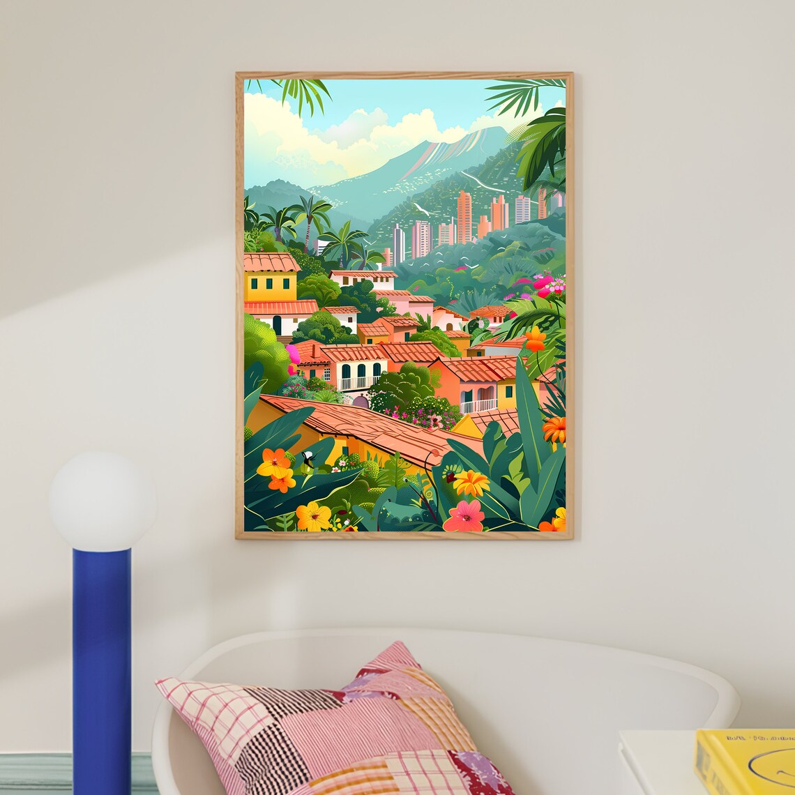 Bogota Travel Poster, Floral Nostalgia Illustration - Image 2