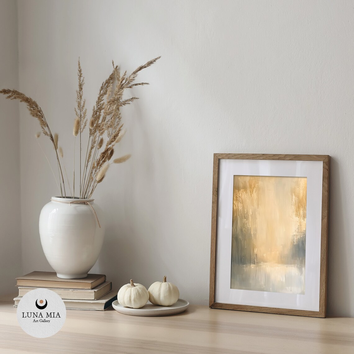 Elegant Gold Gray Textured Abstract Painting Modern Art Poster - Image 5