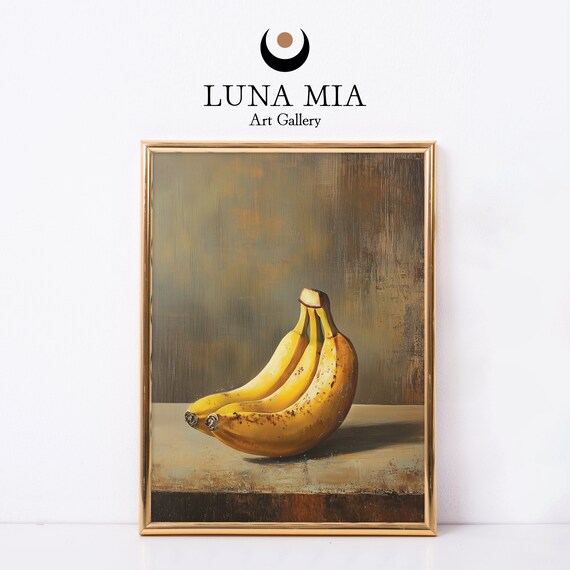 Rustic Vintage Style Kitchen Art Prints Wall Decor Wall Poster Banana Oil Paint Wall Art