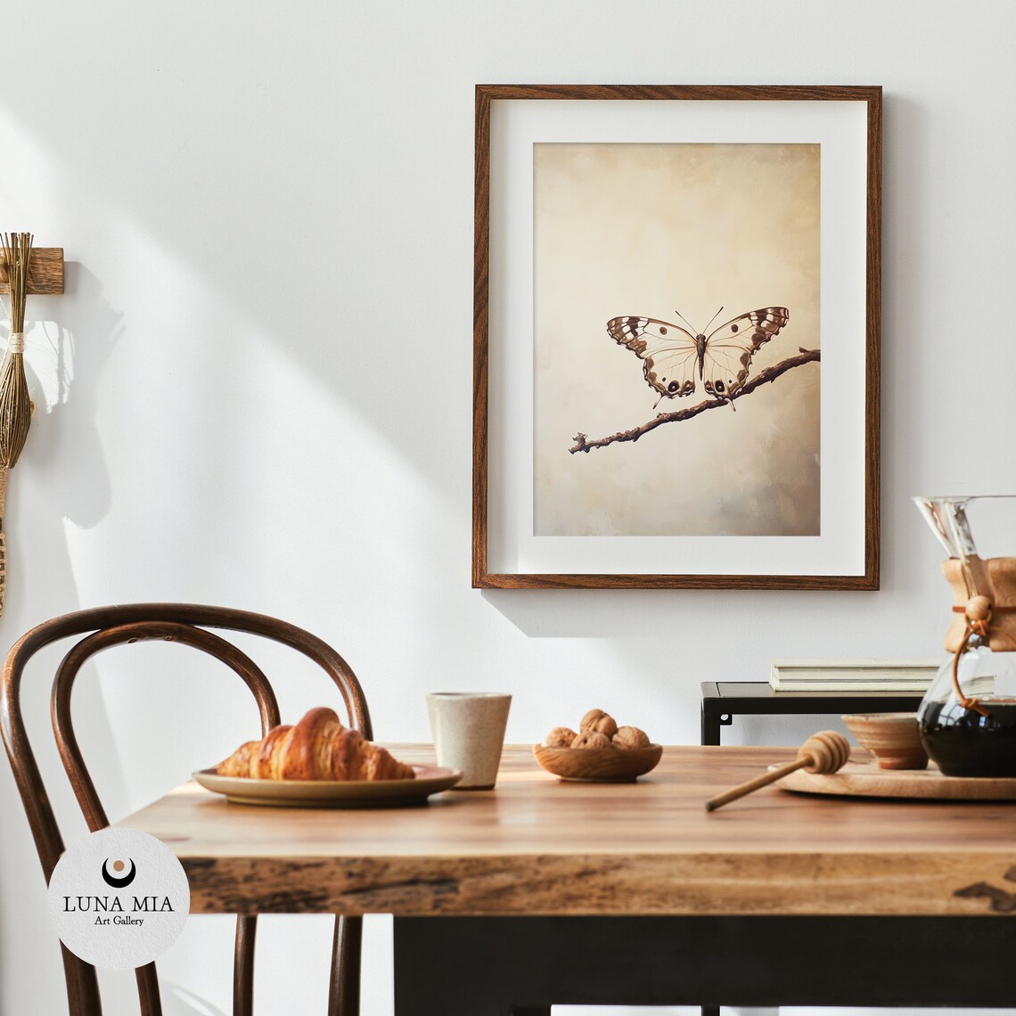 Vintage Style Butterfly Poster, Oil Paint Decor - Image 4