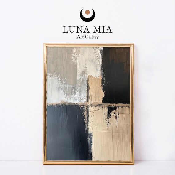 Bold Elegance Abstract Oil Paint Wall Art Vintage Style Geometric Decor Print Poster Instant Geometric Art