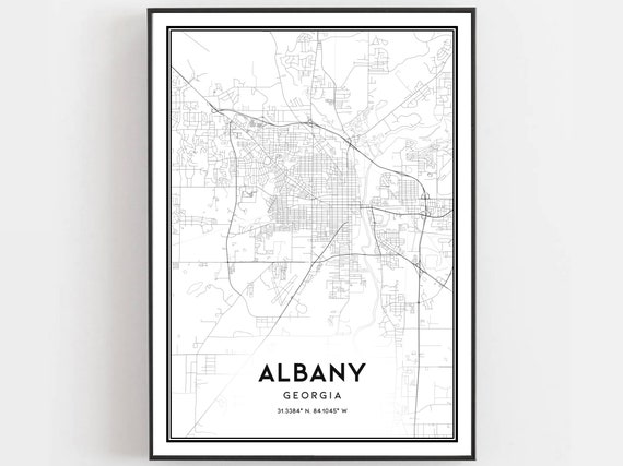 Albany Map Print, Georgia Street Decor