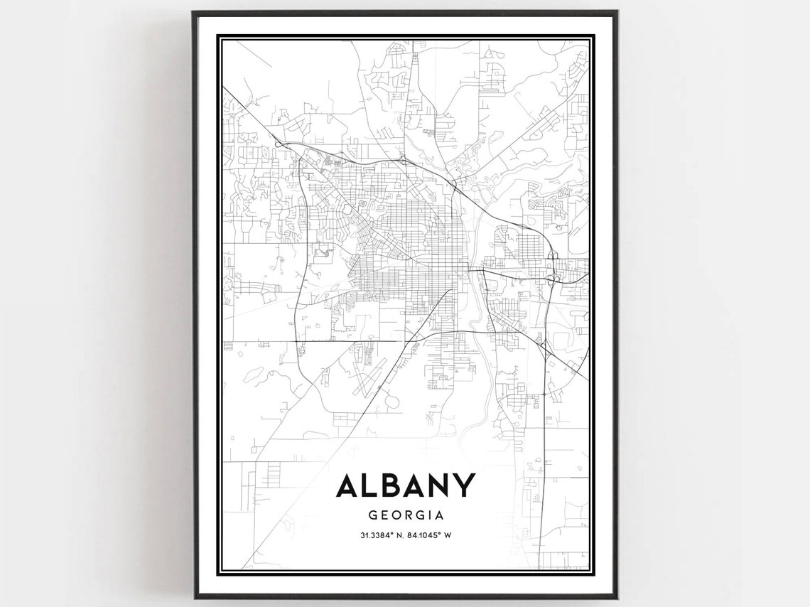 Albany Map Print, Georgia Street Decor