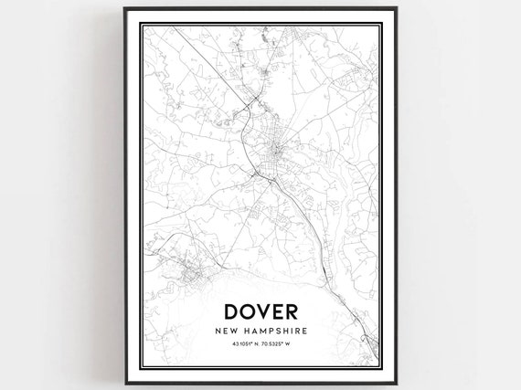 Dover Map Print Poster, New Hampshire Street Decor